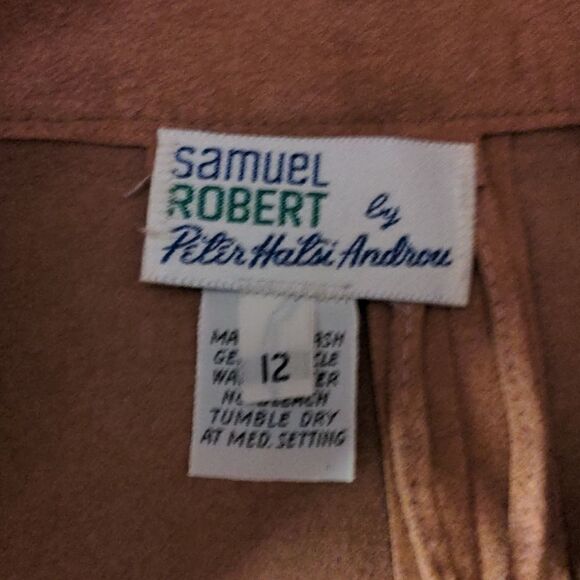 Samuel‎ Robert Vintage pink suede skirt suit set size 12 - Picture 9 of 13
